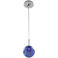 Kalco Meteor 1-Light Contemporary Mini Pendant Light with Sapphire Glass and Polished Chrome Finish - 120V, 20W