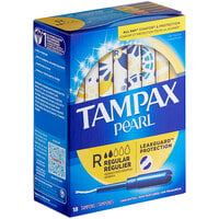 Tampax Pearl 18-Count Tampon with Plastic Applicator - Regular - 12/Case