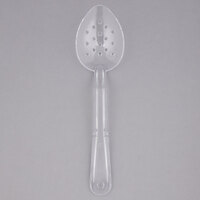 Thunder Group 11" Clear Polycarbonate 1.5 oz. Perforated Salad Bar / Buffet Spoon