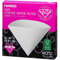 Hario V60 White Paper Coffee Filter Size 02 - 40/Box