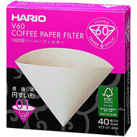 Hario V60 Natural Paper Coffee Filter Size 01 - 40/Box