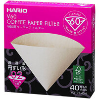 Hario V60 Natural Paper Coffee Filter Size 02 - 40/Box
