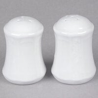 Tuxton CHL-030 Chicago 3 inch Bright White China Salt and Pepper Set - 12/Case