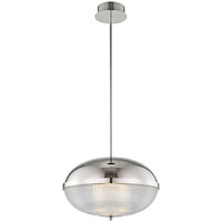 Kalco Portland 16" LED Contemporary Pendant Light with Polished Nickel Finish and Steel Top - 120V, 16W