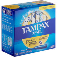 Tampax Pearl 36-Count Tampon with Plastic Applicator - Regular Absorbency - 12/Case