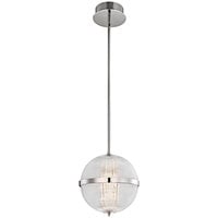Kalco Portland 10" LED Contemporary Mini Pendant Light with Polished Nickel Finish and Glass Top - 120V, 12W