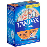 Tampax Pearl 18-Count Tampon with Plastic Applicator - Super Plus - 12/Case