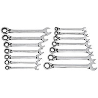Gearwrench 14-Piece 72-Tooth 12 Point Reversible Ratcheting SAE / Metric Combination Wrench Set 85142