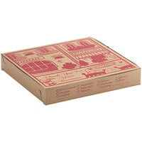 12 inch x 12 inch x 2 inch Clay Coated Kraft Pizza Box - 100/Bundle