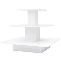 Econoco 48" x 48" x 42" Square White Melamine Three-Tier Display Table