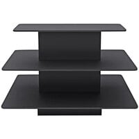 Econoco 60" x 42" x 42" Rectangular Black Melamine Three-Tier Display Table