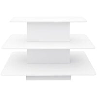 Econoco 60" x 42" x 42" Rectangular White Melamine Three-Tier Display Table