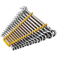 Gearwrench 16-Piece 90-Tooth 12 Point Flex Head Ratcheting Metric Combination Wrench Set 86728