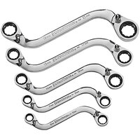 Gearwrench 5-Piece 72-Tooth 12 Point Reversible S-Shape Double Box Ratcheting Metric Wrench Set GEA-85299