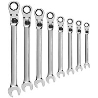Gearwrench 8-Piece 72-Tooth 12 Point XL Locking Flex Head Ratcheting SAE Combination Wrench Set 85798