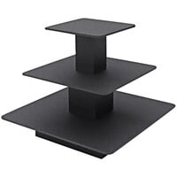 Econoco 48" x 48" x 42" Square Black Melamine Three-Tier Display Table