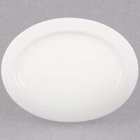CAC GAD-19 Garden State 12 3/4 inch Bone White Oval Porcelain Porcelain Platter - 12/Case