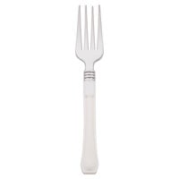WNA Comet RFDFK480I Reflections Duet 7" Stainless Steel Look Heavy Weight Plastic Fork with Ivory Handle - 20/Pack