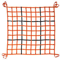 US Netting 8' x 8' Commercial Grade Orange and Black Polyester 10" Mesh Cargo Lifting Net CGCLN1082W - 7,000 lb. Capacity