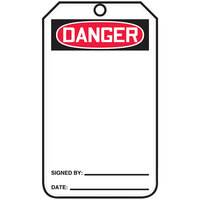 Accuform 5 3/4" x 3 1/4" Plastic "Danger (Blank)" Safety Tag with Grommet MDT260PTP - 25/Case