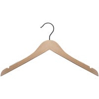 17" Ashwood Wooden Shirt Hanger with Gunmetal Hook - 100/Pack