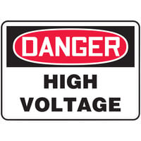 Accuform Plastic "Danger / High Voltage" Safety Sign