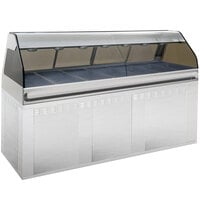 Alto-Shaam EU2SYS-96 SS Stainless Steel Cook / Hold / Display Case with Curved Glass and Base - Full Service, 96 inch