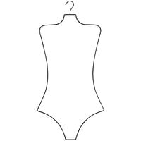30 inch Women's Black Wire Swimwear Hanger with Rubberized Finish - 12/Pack