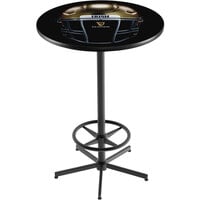 Holland Bar Stool Round Guinness Notre Dame Helmet Bar Height Pub Table with Black Foot Ring