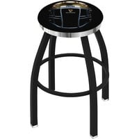 Holland Bar Stool 25 inch Guinness Notre Dame Helmet Counter Height Single Ring Swivel Bar Stool with 2 1/2 inch Padded Seat and Chrome Band