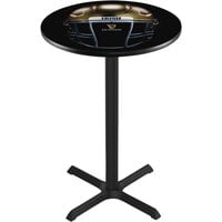 Holland Bar Stool Co. 30 inch Guinness Notre Dame Helmet Pub Table with Black Cross Base