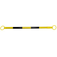 Accuform 4' - 6 1/2' Plastic Black / Yellow Barrier Cone Bar FBC602