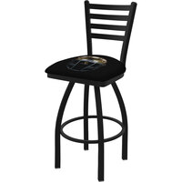 Holland Bar Stool Guinness Notre Dame Helmet Swivel Counter Height Bar Stool with Ladder Back and 2 1/2" Padded Seat