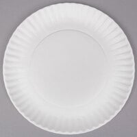 9 inch White Uncoated Paper Plate - 1000/Case