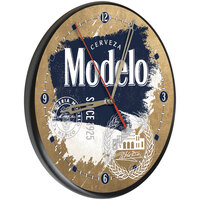 Holland Bar Stool 13 inch Modelo Navy Splash Logo Wooden Clock