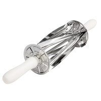 4 inch x 8 1/2 inch Stainless Steel Croissant / Pastry Cutter with Polyethylene Plastic Handles