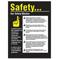 Accuform 22" x 17" Laminated Plastic "Our Safety Mission" Safety Poster SP124487L