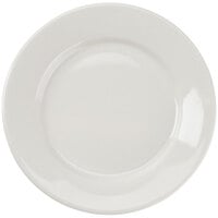 CAC REC-6 6 1/2 inch Ivory (American White) Wide Rim Rolled Edge China Plate - 36/Case