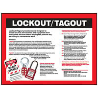 Accuform 17" x 22" Laminated Plastic "Lockout / Tagout" Safety Poster SP124479L