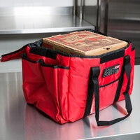 Rubbermaid FG9F4000RED ProServe Insulated Sandwich Delivery Bag Red Nylon 15 inch x 12 inch x 12 inch