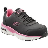 Skechers Reagan Arch Fit Black / Pink Alloy Toe Non-Slip Athletic Shoe - Women's