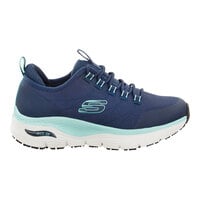 Skechers Christina Arch Fit Navy / Aqua Soft Toe Non-Slip Athletic Shoe - Women's