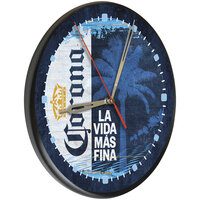 Holland Bar Stool 13 inch Corona White Logo with Navy Palm Tree Wooden Clock