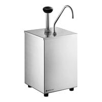 ServSense Single 3.7 Qt. Stainless Steel Condiment Pump Dispenser with 1 oz. Stainless Steel Pump