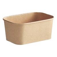 Choice 32 oz. Rectangular Kraft PE-Lined Microwavable Take-Out Container 6 13/16" x 4 13/16" x 3" - 300/Case