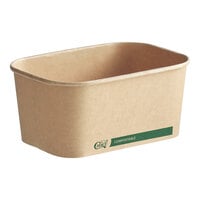 EcoChoice 32 oz. Rectangular Kraft Bio-Lined Take-Out Container 6 13/16" x 4 13/16" x 3" - 300/Case