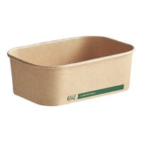 EcoChoice 24 oz. Rectangular Kraft Bio-Lined Take-Out Container 6 13/16" x 4 13/16" x 2 1/4" - 50/Pack
