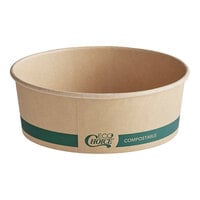 EcoChoice 44 oz. Round Kraft Bio-Lined Compostable Take-Out Container 2 5/8" x 7 5/16" - 50/Pack