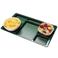 Cambro 915CW119 Camwear (2 x 2) 8 3/4 inch x 15 inch Sherwood Green 6-Compartment Serving Tray - 24/Case