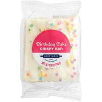 Best Maid Individually Wrapped Birthday Cake Crispy Marshmallow Bar 3.8 oz. - 24/Case